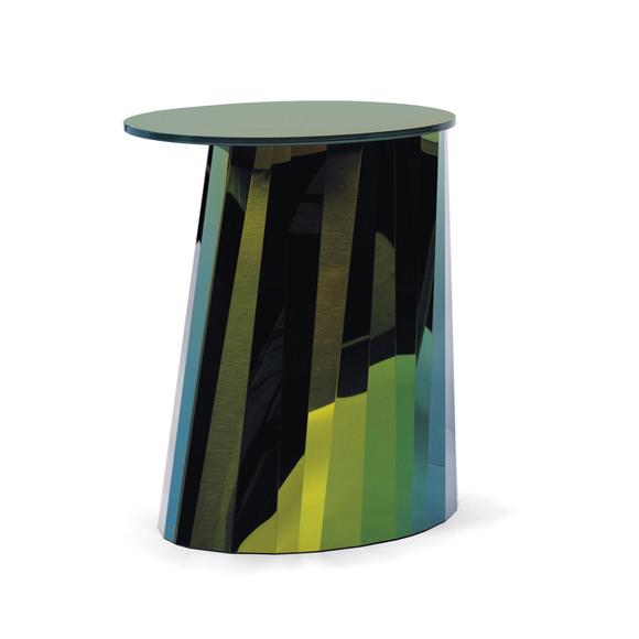 CLASSICON table basse haute PLI (Vert - cristal et acier)