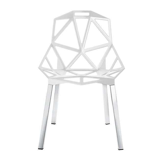 MAGIS set de 2 chaises CHAIR_ONE (Blanc, pieds en aluminium anodisé - Aluminium)