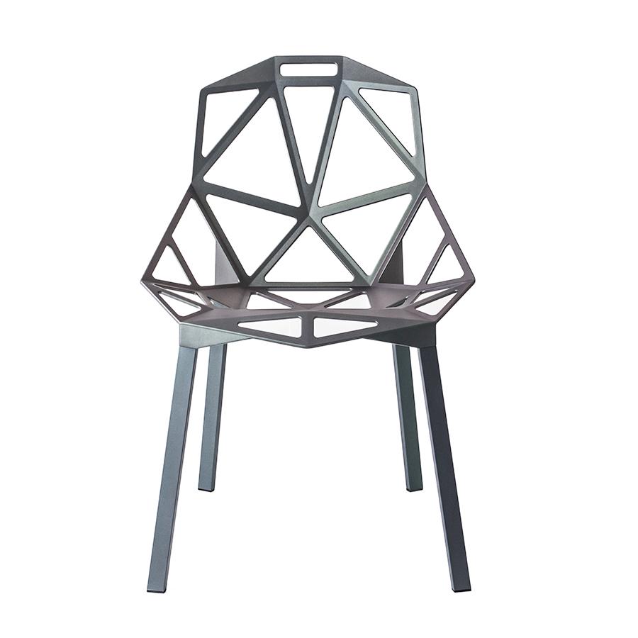 MAGIS set de 2 chaises CHAIR_ONE (Gris/vert, pieds gris/vert - Aluminium)