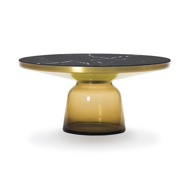 CLASSICON table BELL COFFEE TABLE avec la structure en laiton (Ambre - Plateau en marbre noir Marqui