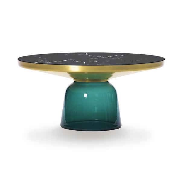 CLASSICON table BELL COFFEE TABLE avec la structure en laiton (Vert émeraude - Plateau en marbre noi