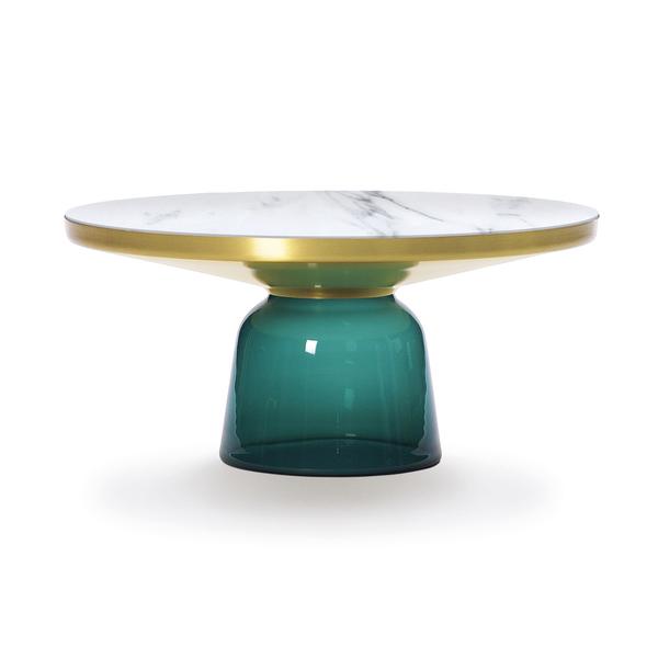 CLASSICON table BELL COFFEE TABLE avec la structure en laiton (Vert émeraude - Plateau en marbre Bia