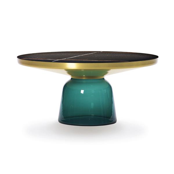 CLASSICON table BELL COFFEE TABLE avec la structure en laiton (Vert émeraude - Plateau en marbre Sah