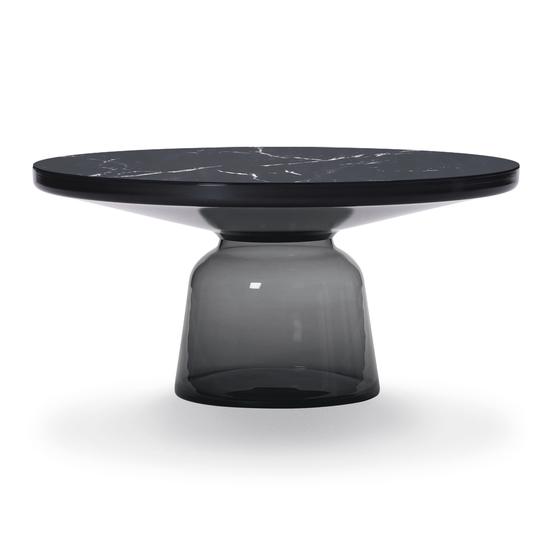 CLASSICON table BELL COFFEE TABLE avec la structure en acier noir (gris quartz - Plateau en marbre n