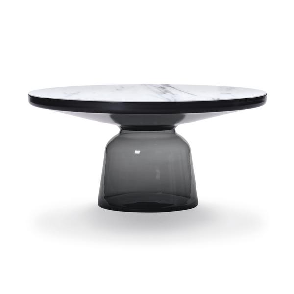 CLASSICON table BELL COFFEE TABLE avec la structure en acier noir (gris quartz - Plateau en marbre B