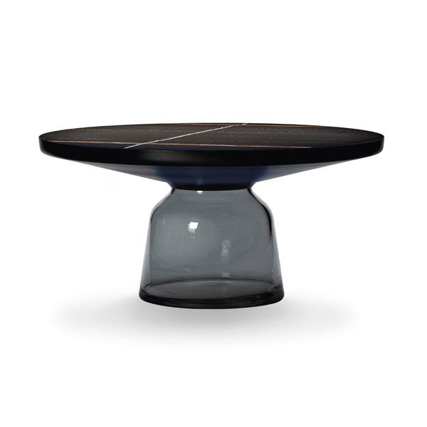 CLASSICON table BELL COFFEE TABLE avec la structure en acier noir (gris quartz - Plateau en marbre S