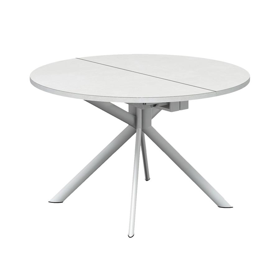 CONNUBIA table extensible à rallonge avec piètement blanc optique mat GIOVE CB/4739-D 120 cm (Platea