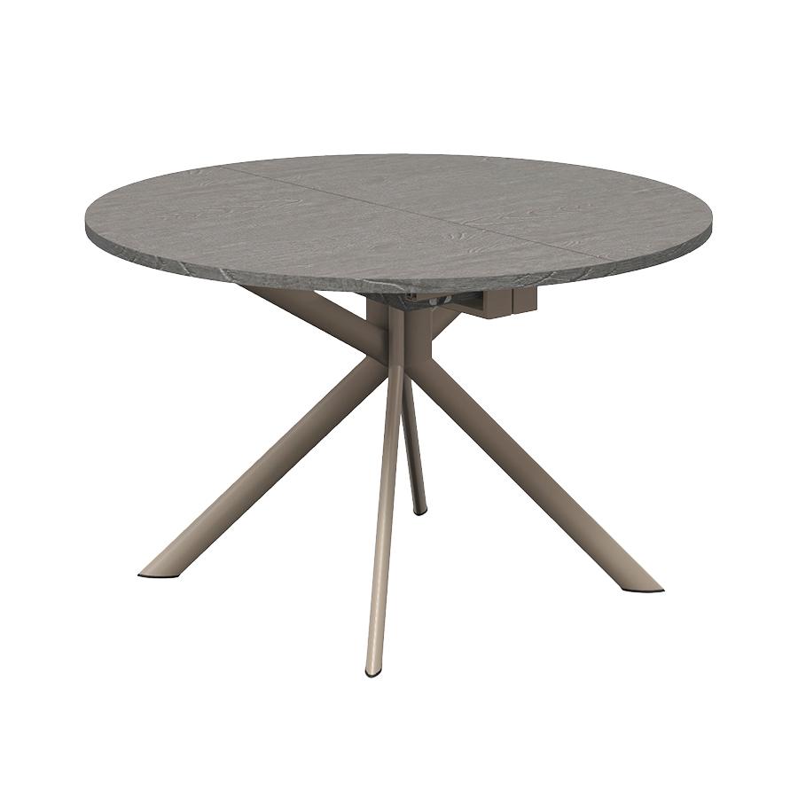 CONNUBIA table extensible à rallonge avec piètement noisette mat GIOVE CB/4739-D 120 cm (Plateau et 