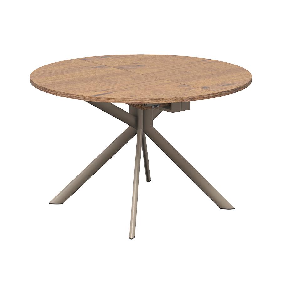 CONNUBIA table extensible à rallonge avec piètement noisette mat GIOVE CB/4739-D 120 cm (Plateau et 