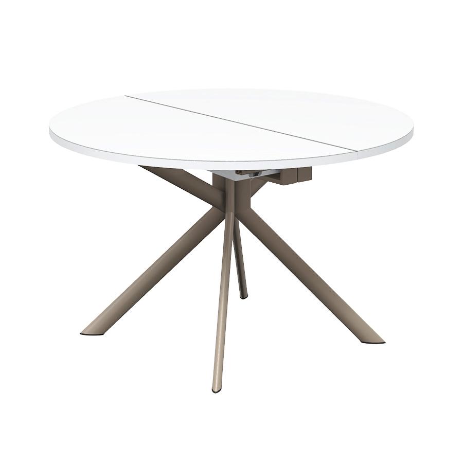 CONNUBIA table extensible à rallonge avec piètement noisette mat GIOVE CB/4739-D 120 cm (Plateau ext