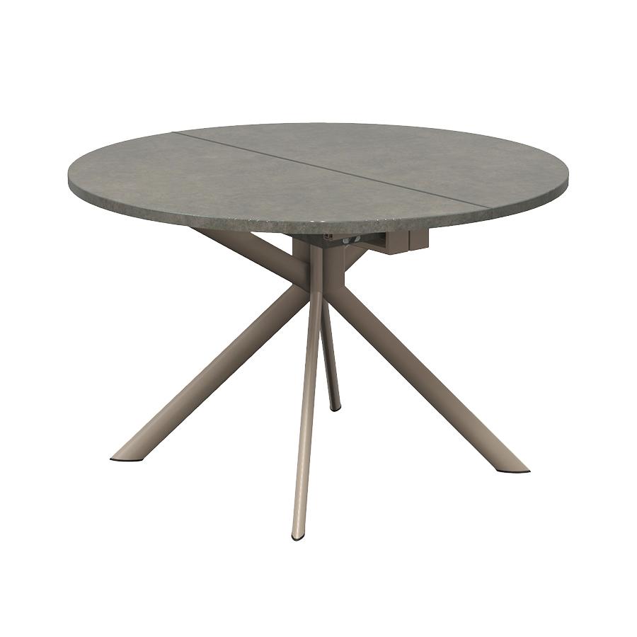 CONNUBIA table extensible à rallonge avec piètement noisette mat GIOVE CB/4739-D 120 cm (Plateau plo