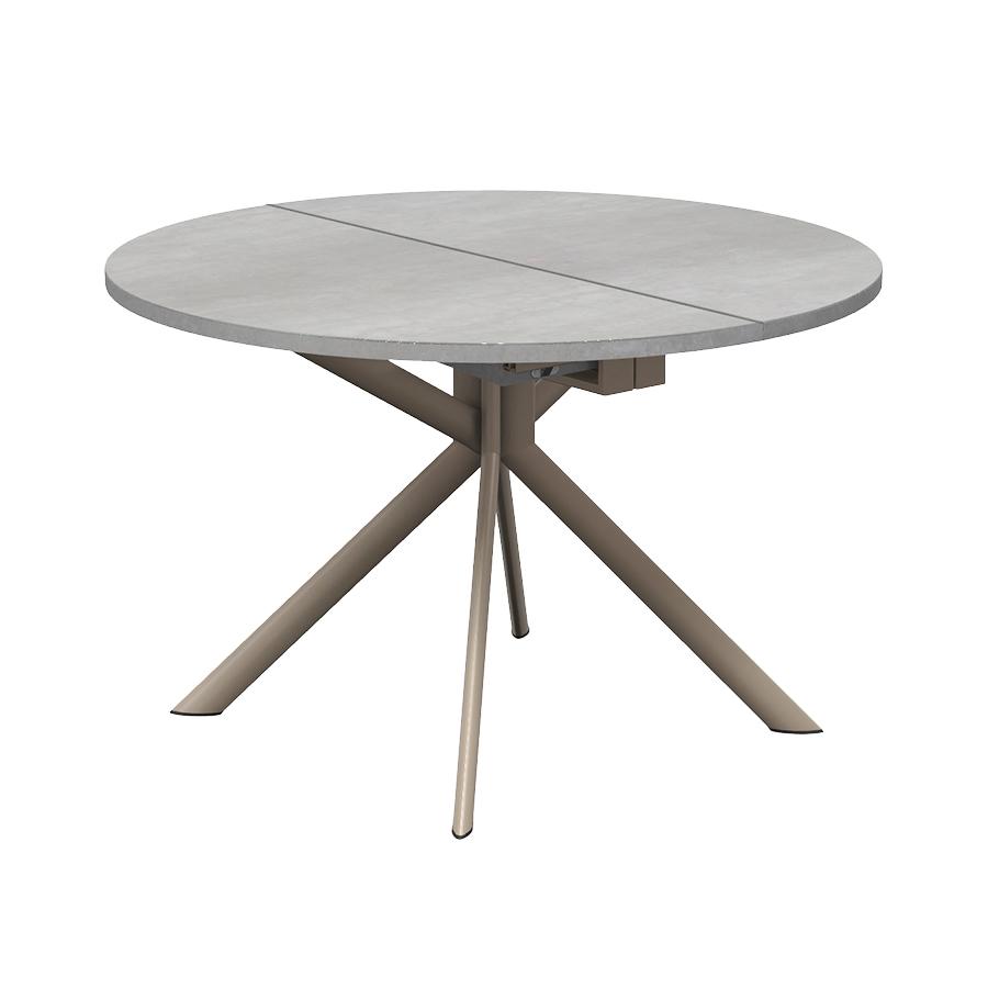CONNUBIA table extensible à rallonge avec piètement noisette mat GIOVE CB/4739-D 120 cm (Plateau en 
