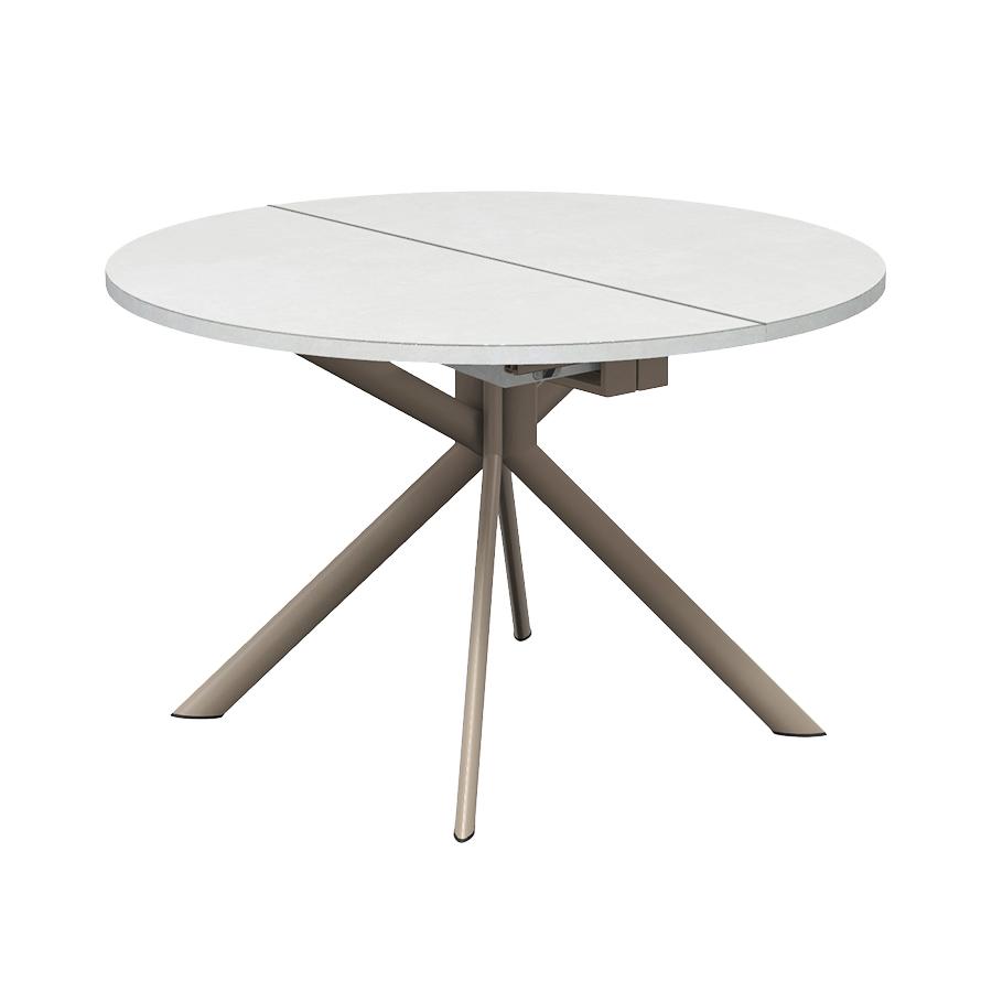 CONNUBIA table extensible à rallonge avec piètement noisette mat GIOVE CB/4739-D 120 cm (Plateau sal