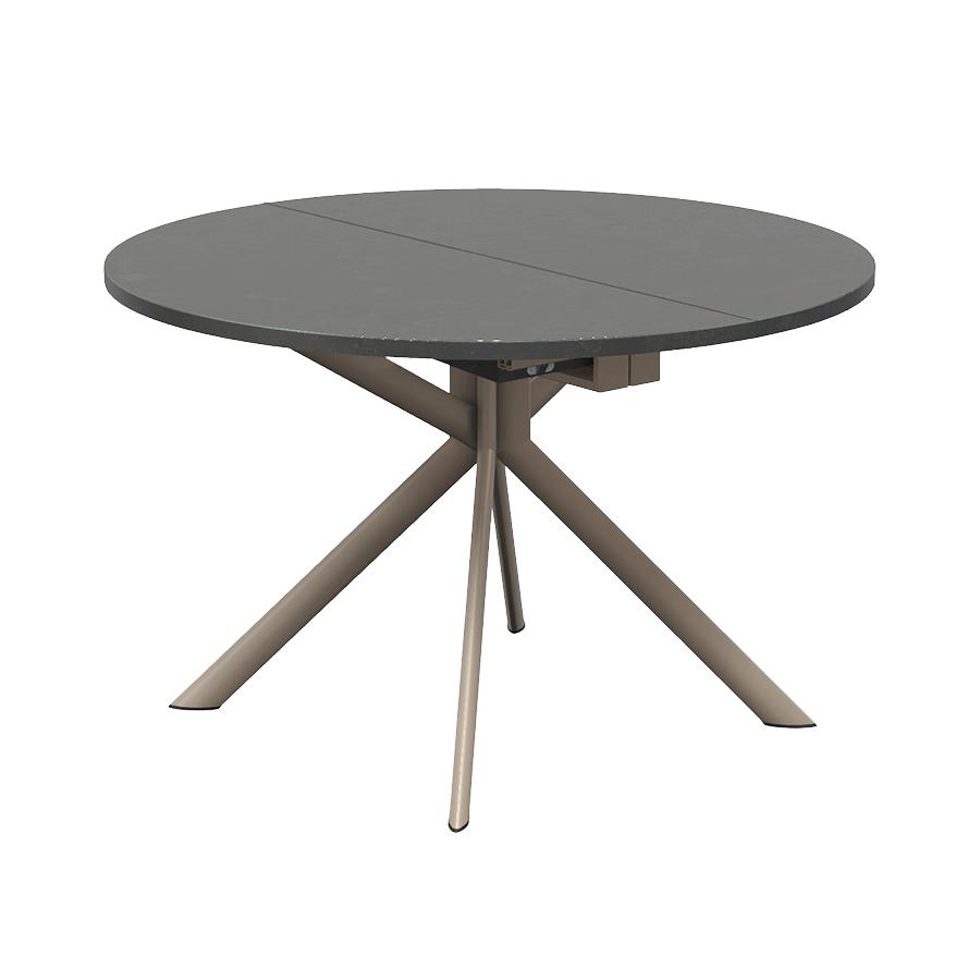 CONNUBIA table extensible à rallonge avec piètement noisette mat GIOVE CB/4739-D 120 cm (Plateau en 