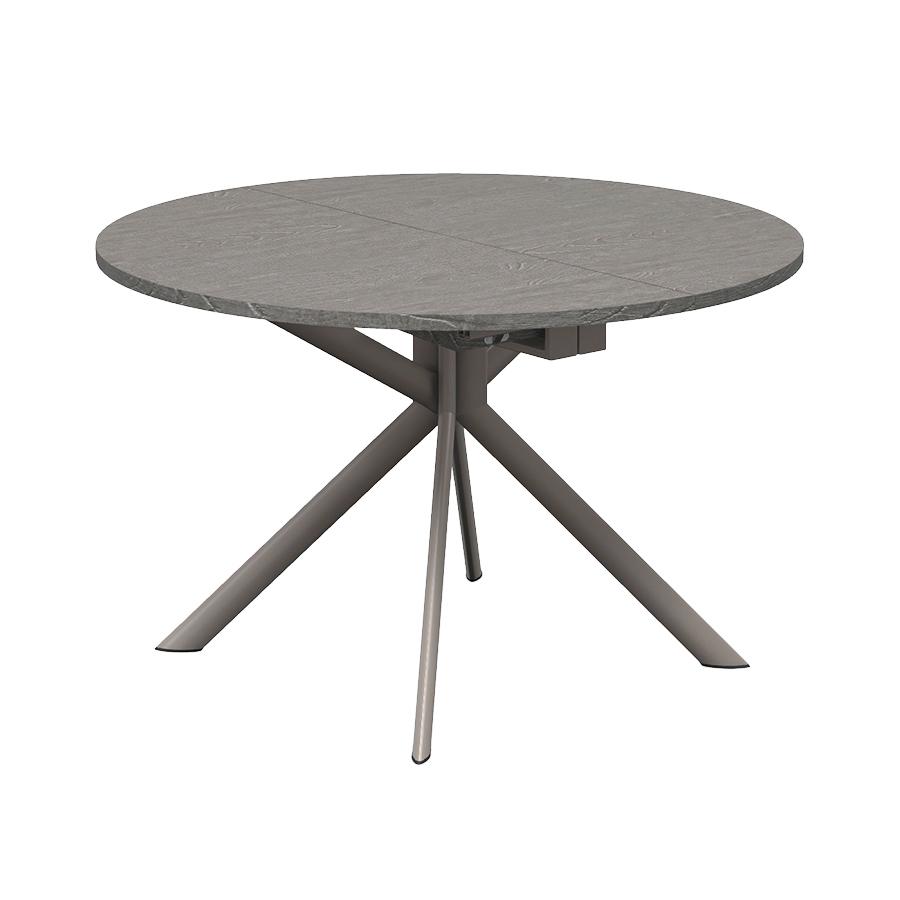 CONNUBIA table extensible à rallonge avec piètement tourterelle mat GIOVE CB/4739-D 120 cm (Plateau 