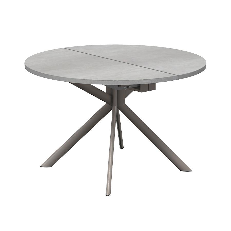 CONNUBIA table extensible à rallonge avec piètement tourterelle mat GIOVE CB/4739-D 120 cm (Plateau 