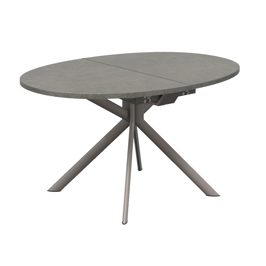 CONNUBIA table extensible à rallonge avec piètement tourterelle mat GIOVE CB/4739-D 140 cm (Plateau 