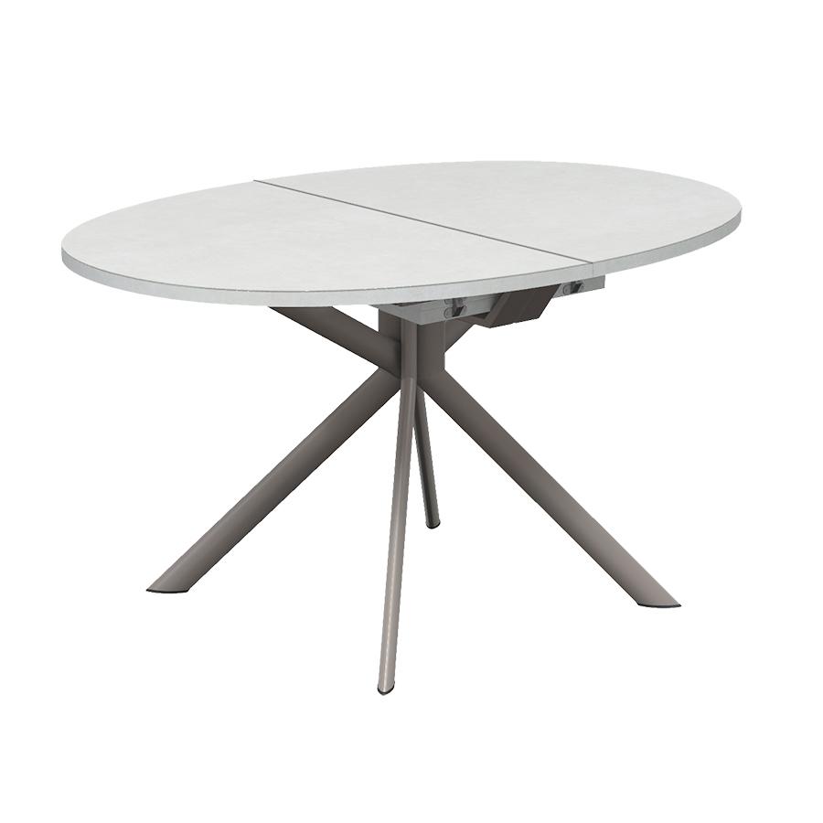 CONNUBIA table extensible à rallonge avec piètement tourterelle mat GIOVE CB/4739-D 140 cm (Plateau 