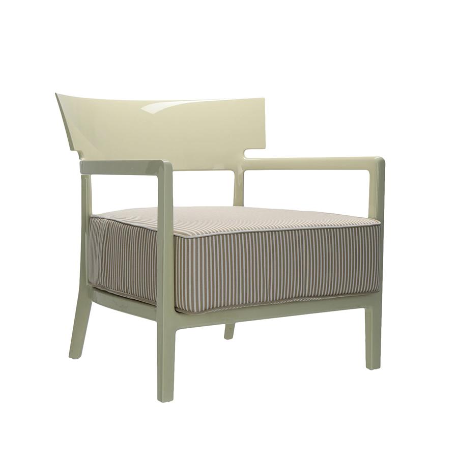 KARTELL fauteuil pour l'éxterieur CARA OUTDOOR (Vert / Beige - Polycarbonate teint dans la masse et 