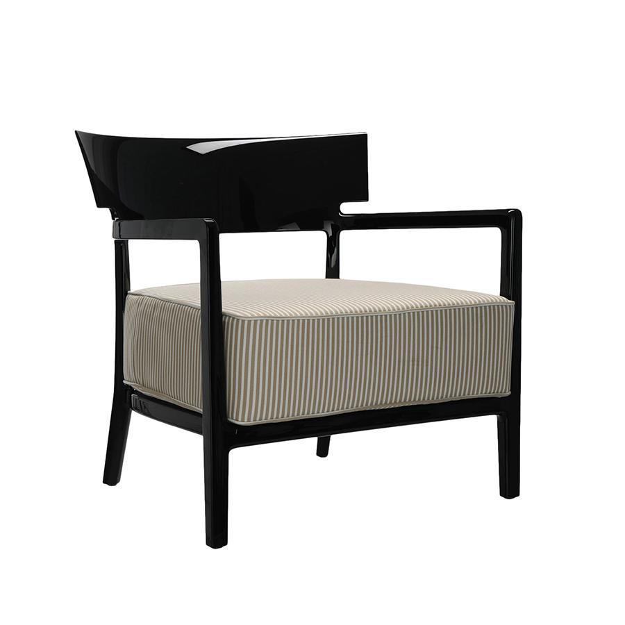 KARTELL fauteuil pour l'éxterieur CARA OUTDOOR (noir / Beige - Polycarbonate teint dans la masse et 