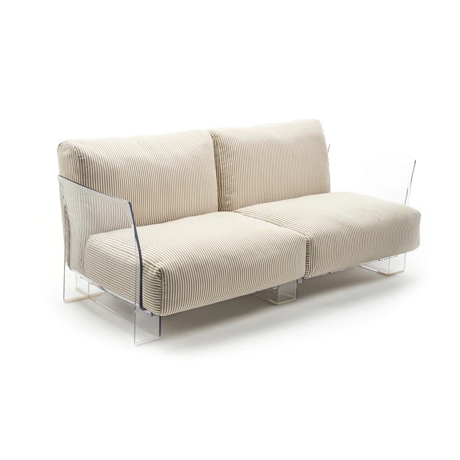 KARTELL canapé à 2 places pour extérieur POP OUTDOOR (Beige - Polycarbonate transparent et tissu Str