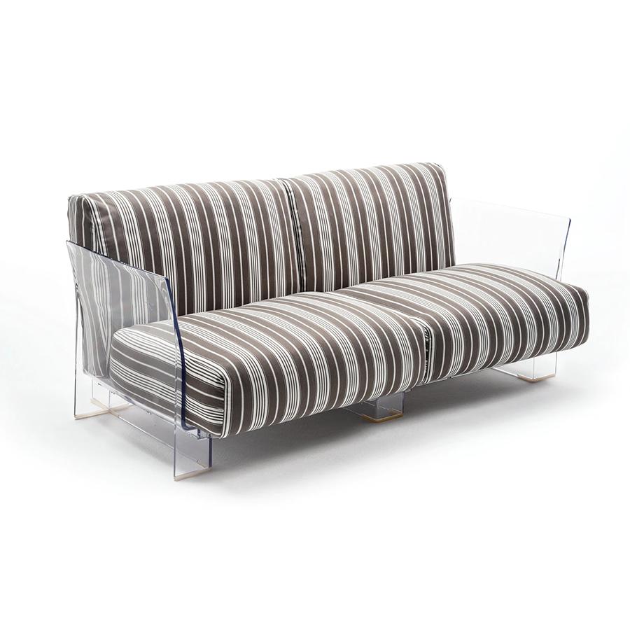 KARTELL canapé à 2 places pour extérieur POP OUTDOOR (Gris tourterelle - Polycarbonate transparent e