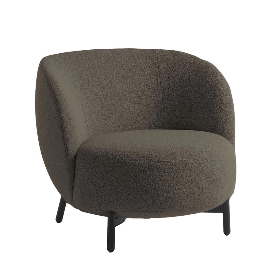 KARTELL fauteuil LUNAM tissu ORSETTO (Marron - Acier verni et tissu)