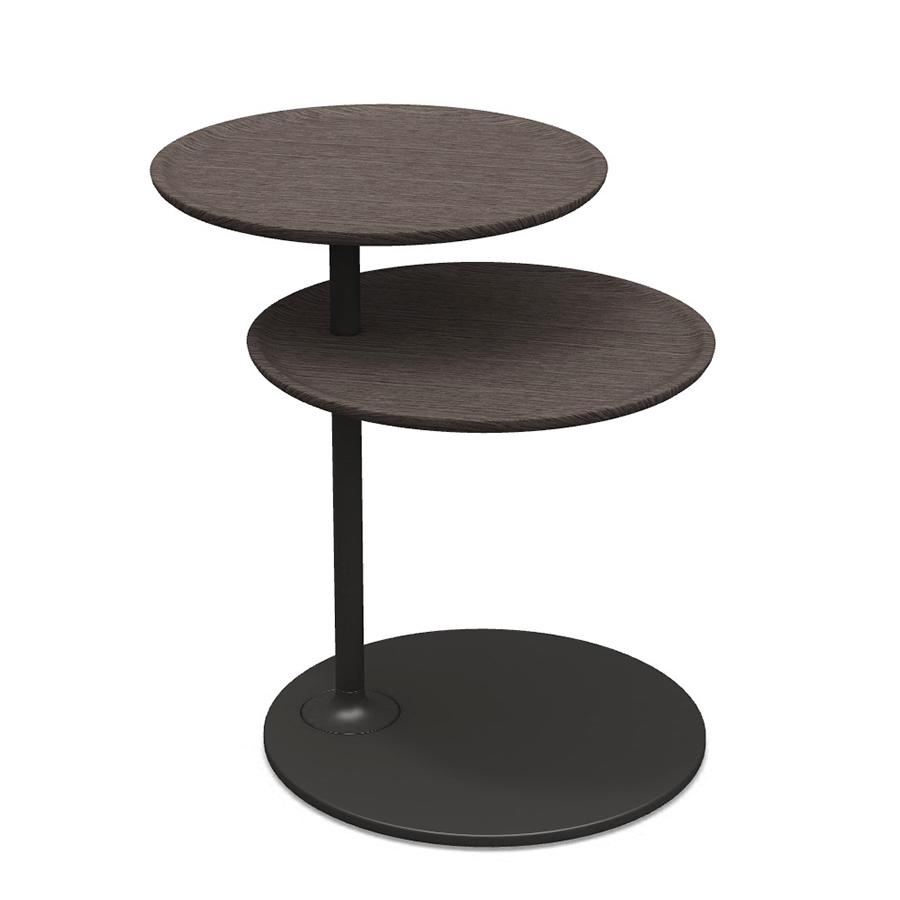 MOLTENI & C table basse VICINO TABLE (Structure étain / plateaux chêne graphite - Bois teinté massif
