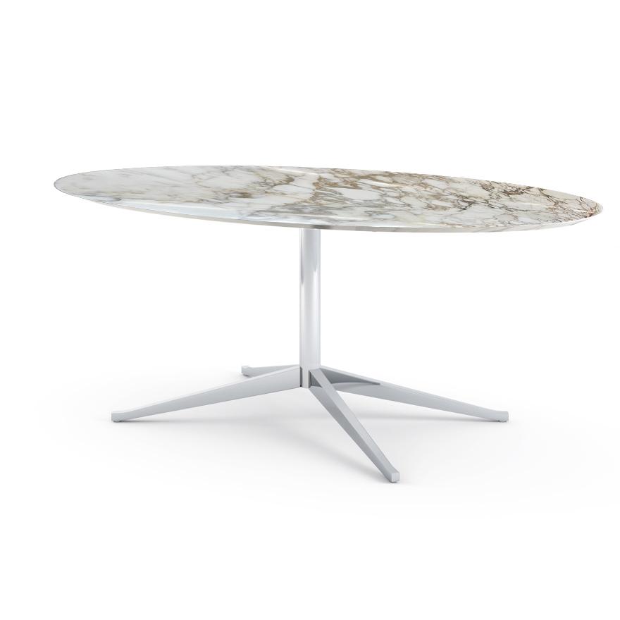 KNOLL table ovale FLORENCE KNOLL 198 x 121 cm (Calacatta satin - Marbre et acier chromé)