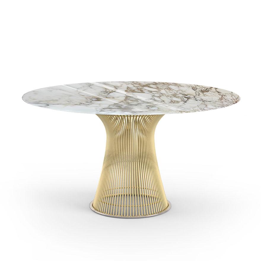 KNOLL table ronde PLATNER Ø 135 cm (Or 18k / Calacatta - Métal / marbre)