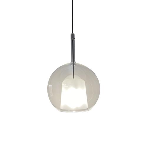 PENTA LIGHT lampe à suspension GLO (Grand Ø 38 cm / Transparent - verre et métal)