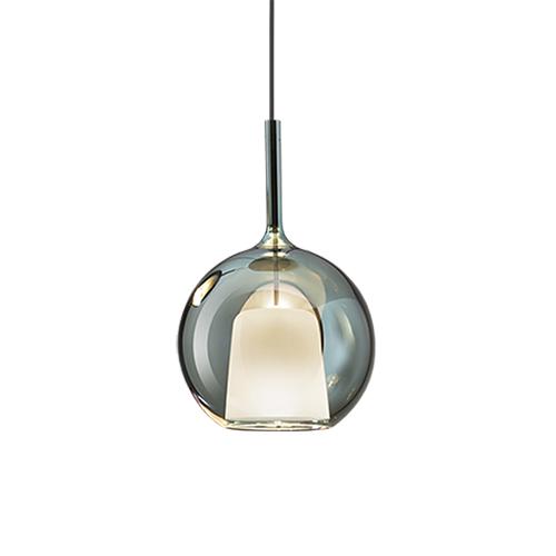 PENTA LIGHT lampe à suspension GLO (Large Ø 38 cm / Vert - verre et métal)