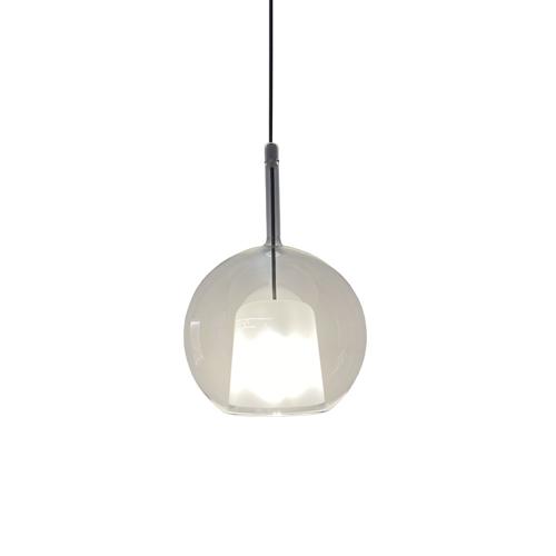 PENTA LIGHT lampe à suspension GLO (Medium Ø 25 cm / Argent - verre et métal)