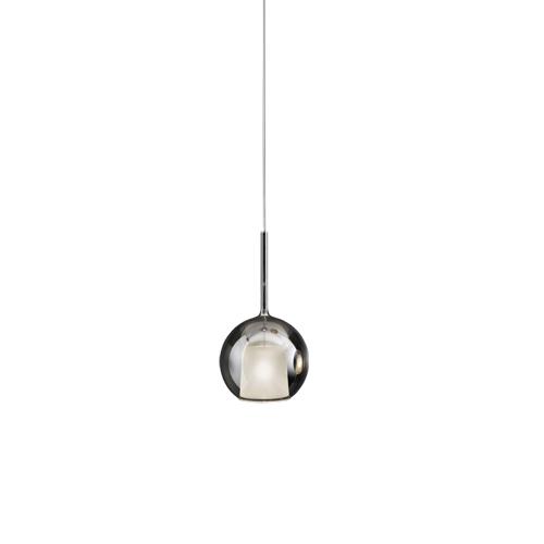 PENTA LIGHT lampe à suspension GLO (Petite Ø 13 cm / Argent - verre et métal)