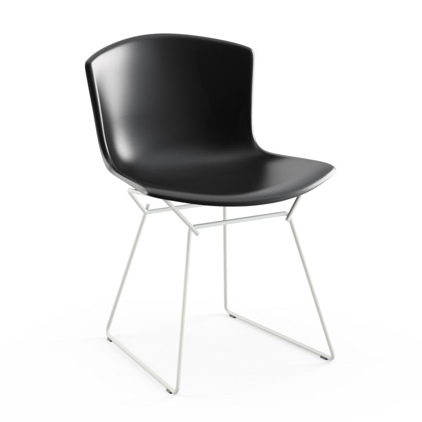 KNOLL set de 2 chaises BERTOIA Anniversary Edition (Structure blanche / Coque noir - Acier verni / P