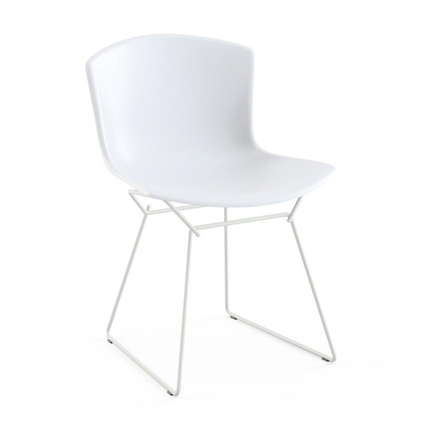 KNOLL set de 2 chaises BERTOIA Anniversary Edition (Structure blanche / Coque blanc - Acier verni / 