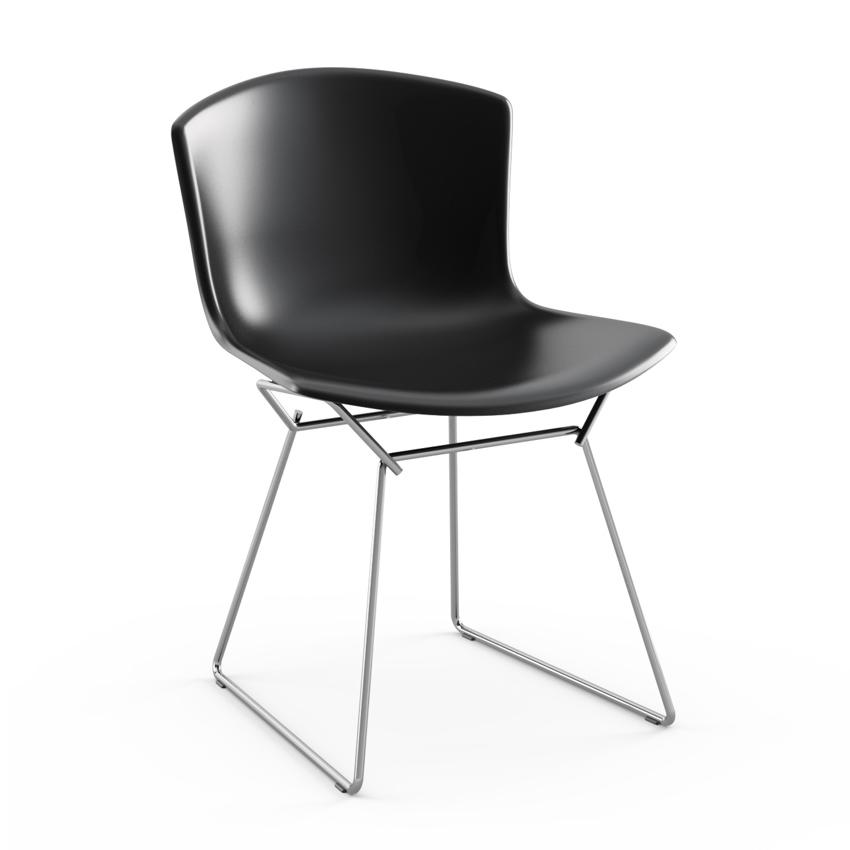 KNOLL set de 2 chaises BERTOIA Anniversary Edition (Structure chromée / Corps noir - acier / polypro