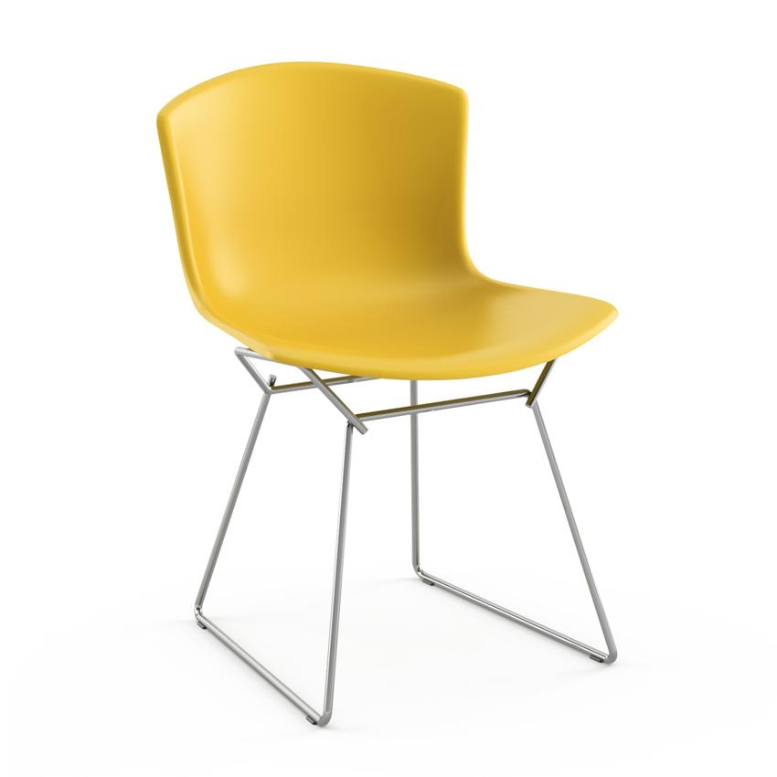 KNOLL set de 2 chaises BERTOIA Anniversary Edition (Structure chromée / Corps jaune - acier / polypr