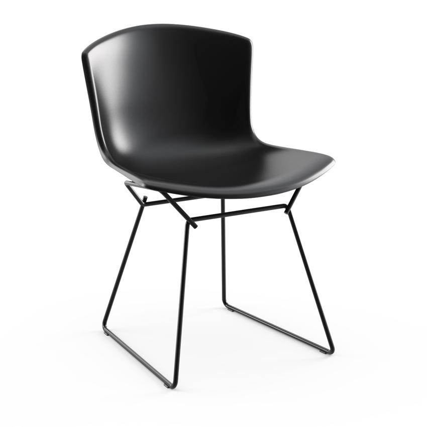 KNOLL set de 2 chaises BERTOIA Anniversary Edition (Structure noire / Coque noir - Acier verni / Pol