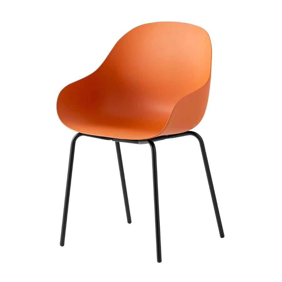 CONNUBIA set de 2 chaises avec accoudoirs ACADEMY CB2137 (Structure noire, coque safran mat - Métal 