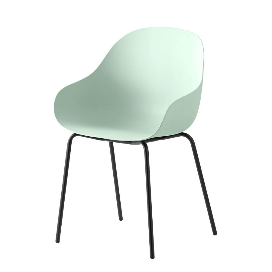 CONNUBIA set de 2 chaises avec accoudoirs ACADEMY CB2137 (Structure noire, coque thym mat - Métal pe