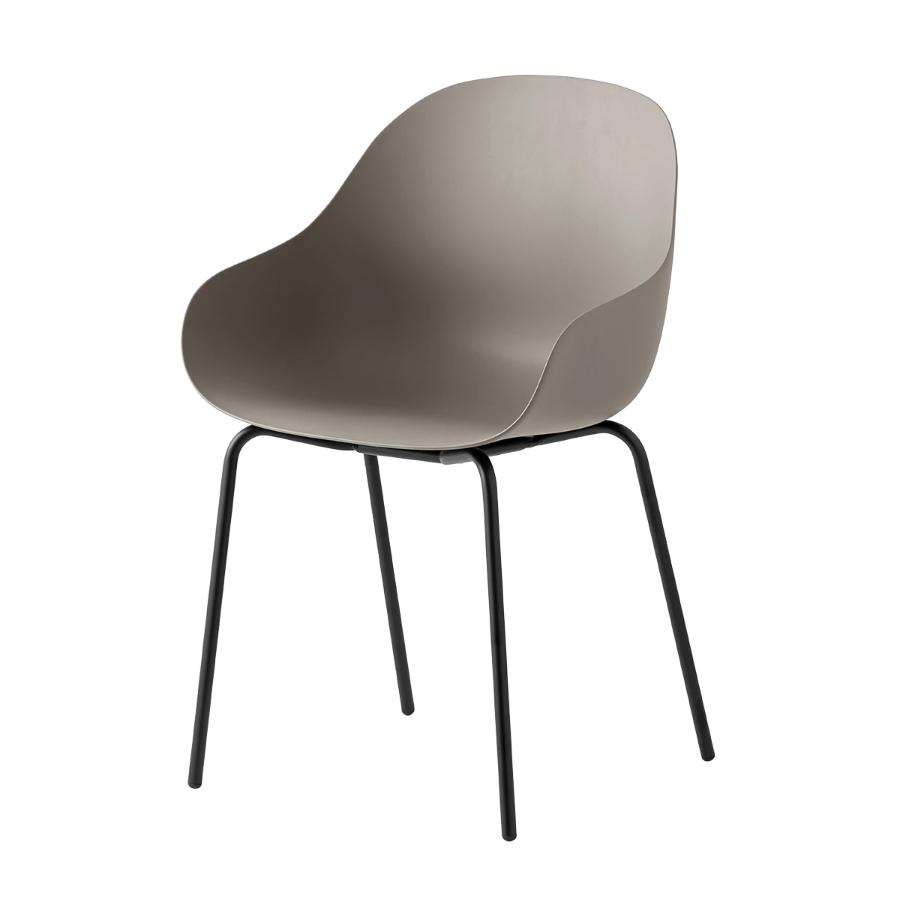 CONNUBIA set de 2 chaises avec accoudoirs ACADEMY CB2137 (Structure noire, coque gris tourterelle ma