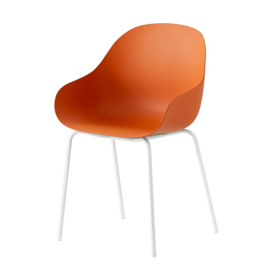 CONNUBIA set de 2 chaises avec accoudoirs ACADEMY CB2137 (Structure blanche, coque safran mat - Méta