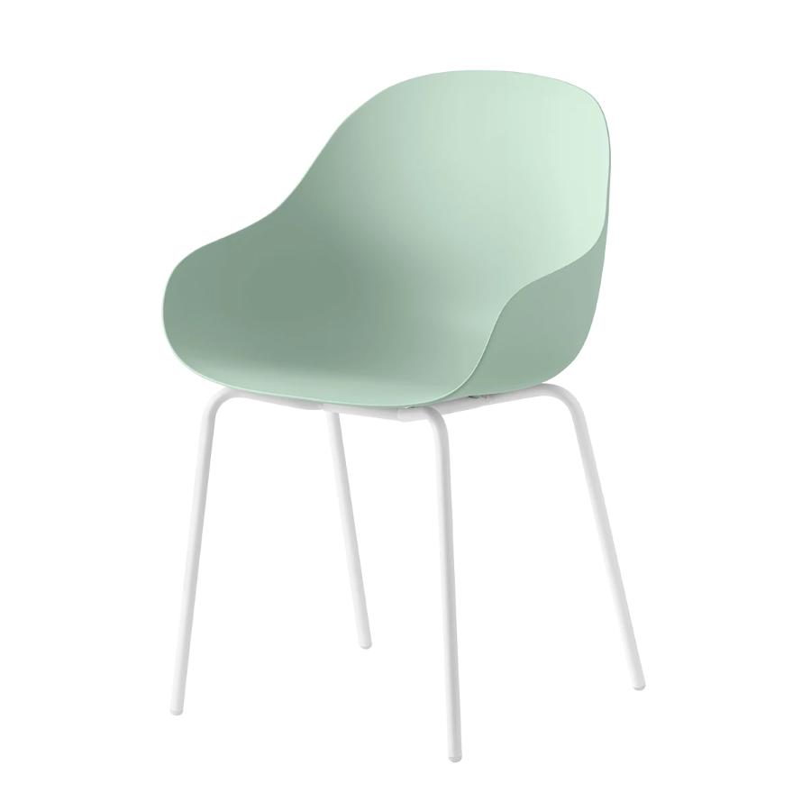 CONNUBIA set de 2 chaises avec accoudoirs ACADEMY CB2137 (Structure blanche, coque thym mat - Métal 