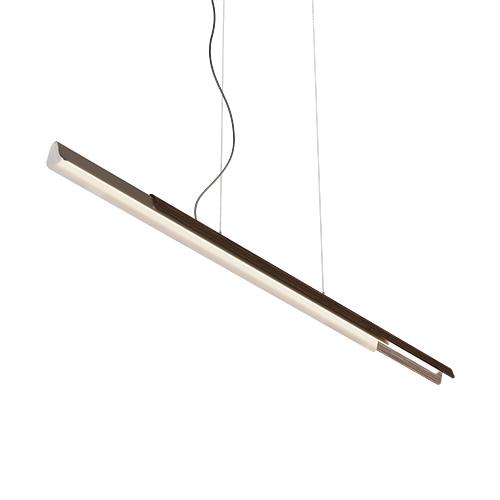 KDLN KUNDALINI lampe à suspension DALA LINEAR (Gris foncé et finition bois - Polyéthylène et alumini