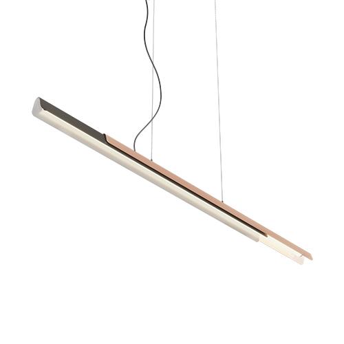 KDLN KUNDALINI lampe à suspension DALA LINEAR (Gris foncé et cuivre - Polyéthylène et aluminium)