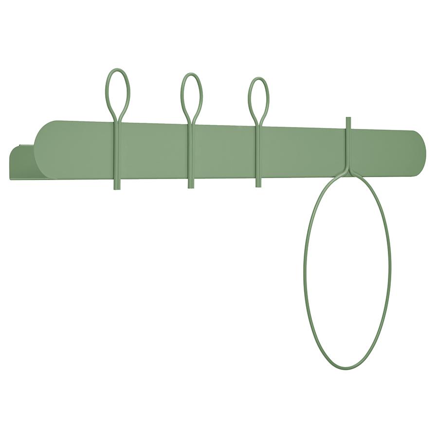 MEME DESIGN étagère murale avec 3 crochets portemanteaux et 1 porte-serviettes BALLOON 90 cm (Oliva