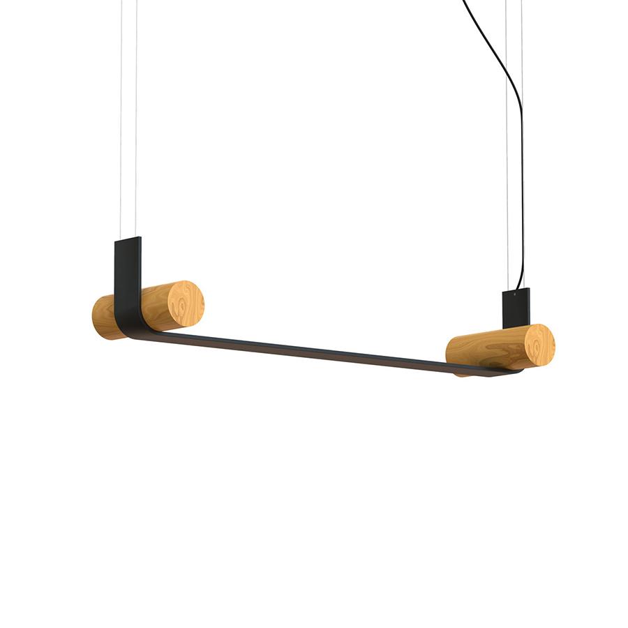 TOOY lampe à suspension NASTRO 563.25 (Noir / Frêne - Aluminium et bois)