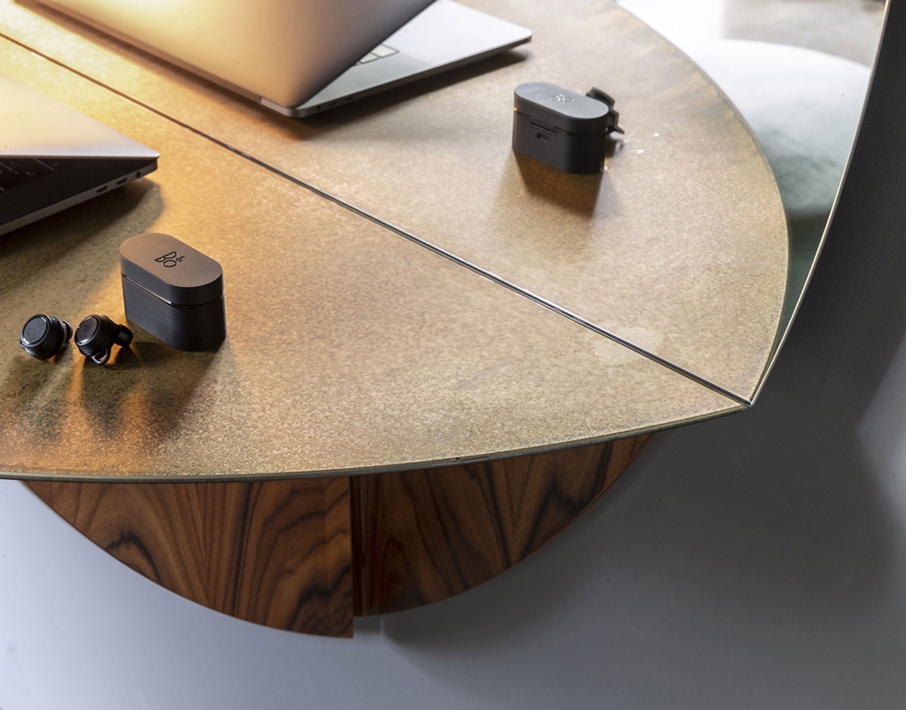 MOGG round wall mirror BRAME with shelf