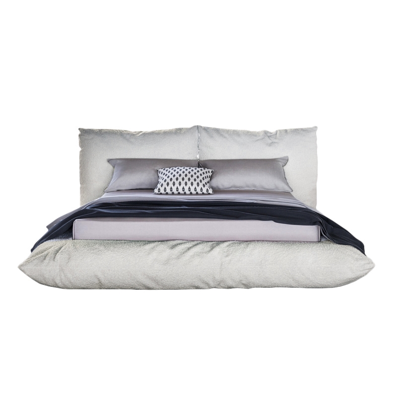 MOGG lit double ALBA avec sommier 180x200 cm (Bouclette - Tissu mélangé)